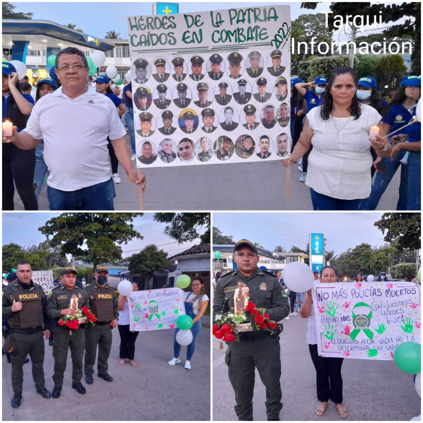 Marcha por la vida de policias y militares en Tarqui