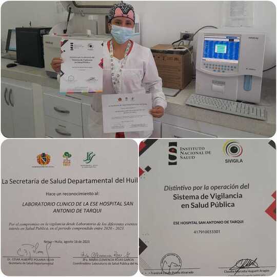 Laboratorio de la ESE Hospital San Antonio de Tarqui.